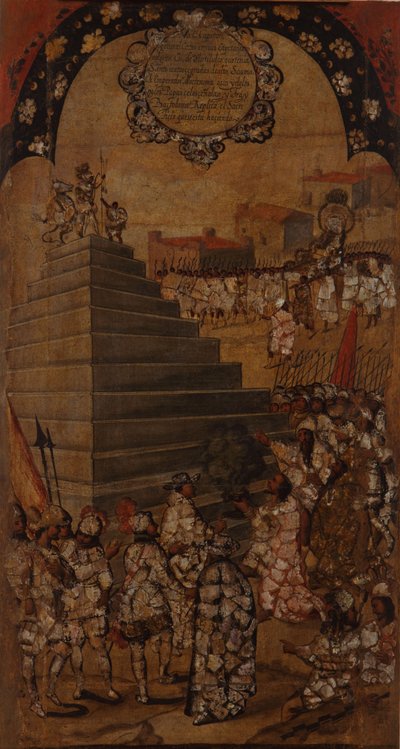 La conquista de México. Tabla XIII de Miguel Gonzales